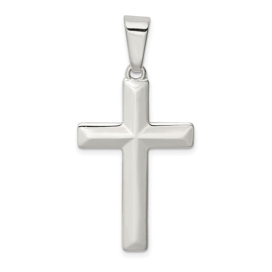 925 Sterling Silver Polished Crucifix CrossEngravable Charm Pendant Jewelry Gifts (Length 1.33" Width 0.78")