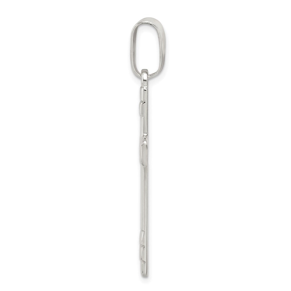 925 Sterling Silver Polished Crucifix CrossEngravable Charm Pendant Jewelry Gifts (Length 1.33" Width 0.78")