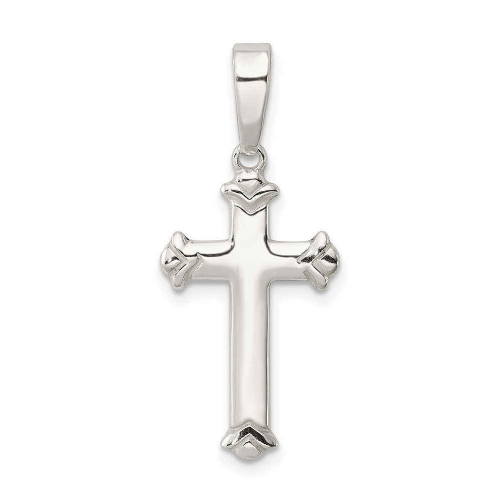 925 Sterling Silver Polished Crucifix CrossEngravable Charm Pendant Jewelry Gifts (Length 0.9" Width 0.51")
