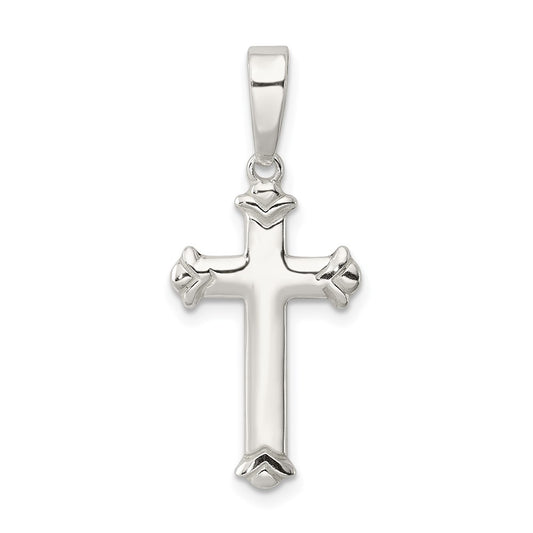 925 Sterling Silver Polished Crucifix CrossEngravable Charm Pendant Jewelry Gifts (Length 0.9" Width 0.51")