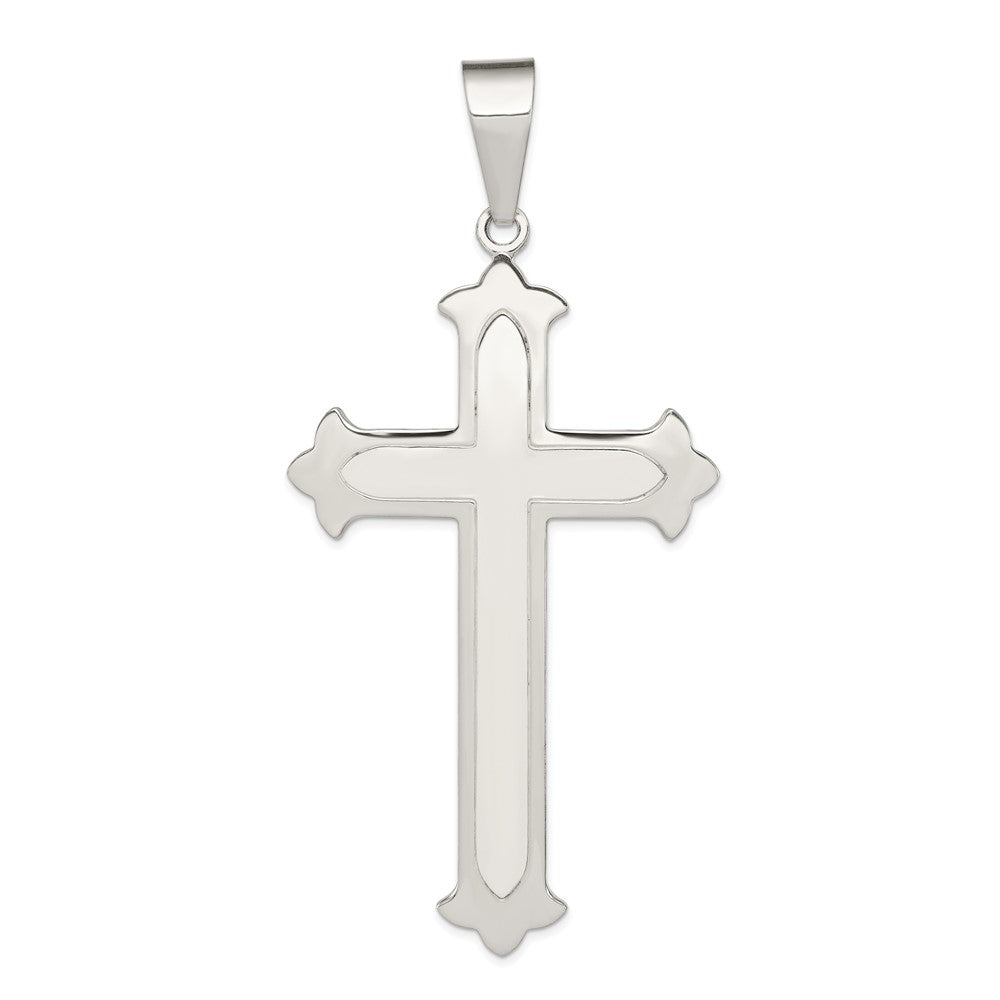 925 Sterling Silver Polished Crucifix CrossEngravable Charm Pendant Jewelry Gifts (Length 3.63" Width 2.15")