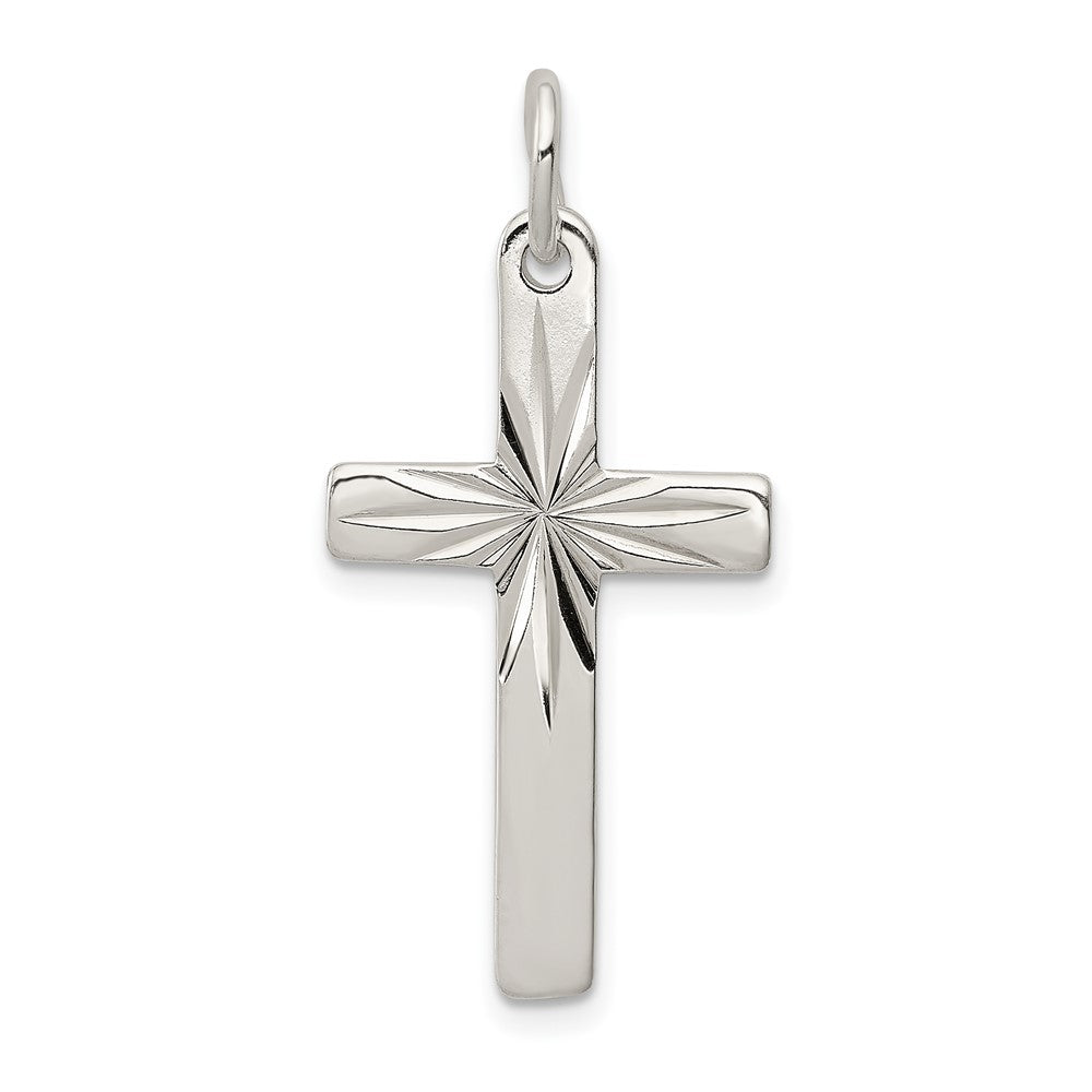 925 Sterling Silver Crucifix CrossEngravable Charm Pendant Jewelry Gifts (Length 1.09" Width 0.59")