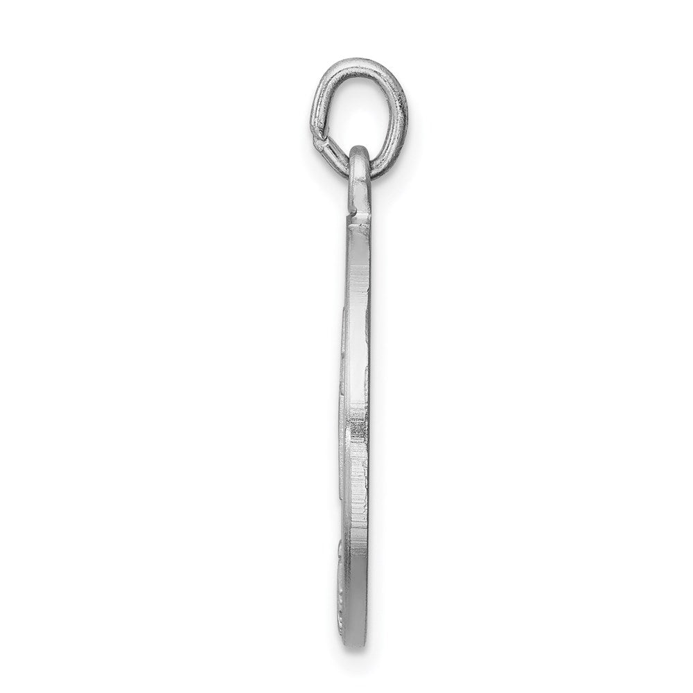 925 Sterling Silver Brushed Confirmation Medal Engravable Charm Pendant Jewelry Gifts (Length 0.98" Width 0.7")