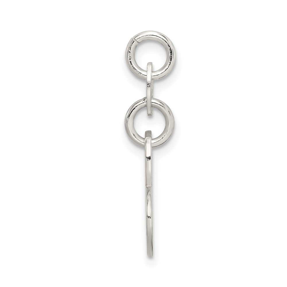 925 Sterling Silver Polished Enamel GirlEngravable Charm Pendant Jewelry Gifts (Length 0.98" Width 0.51")