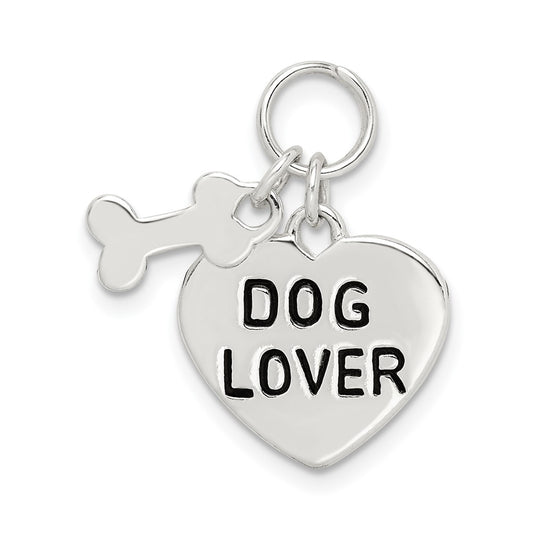 925 Sterling Silver Dog LoverEngravable Charm Pendant Jewelry Gifts (Length 0.9" Width 0.59")