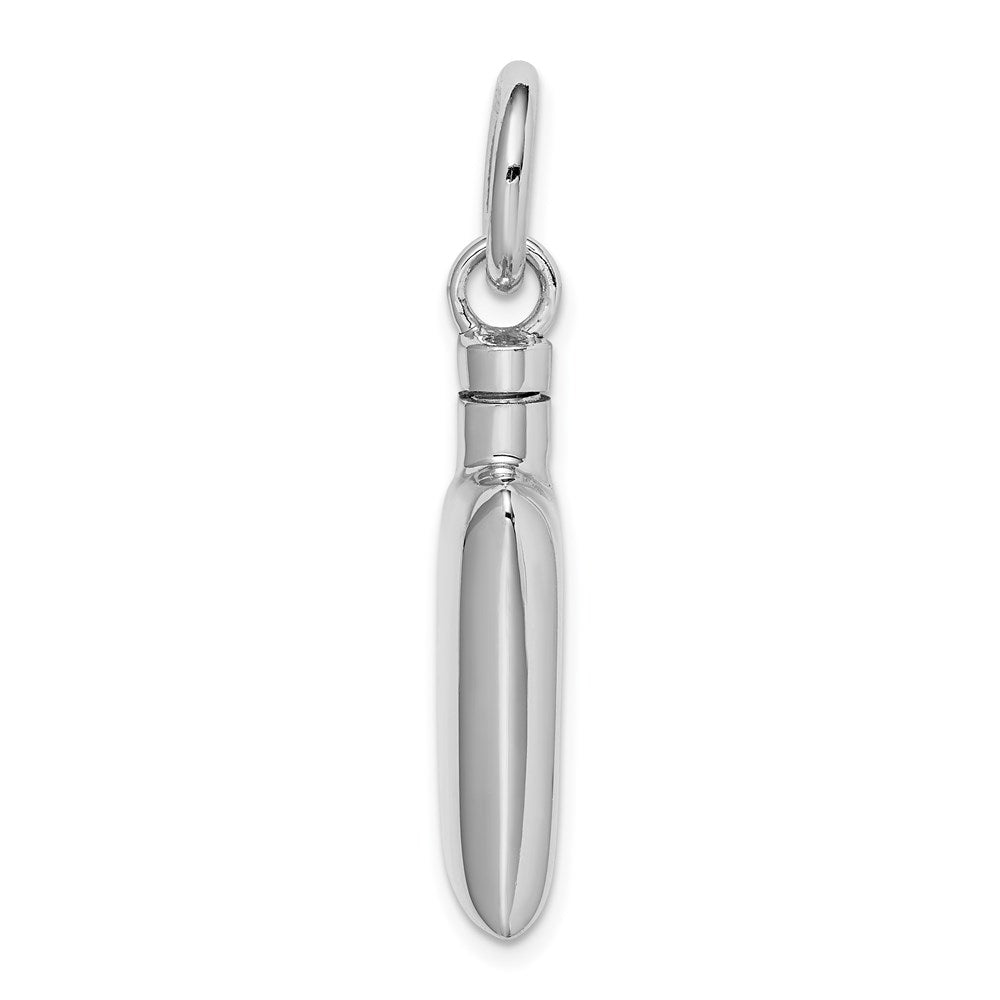 925 Sterling Silver Polished Rectangular Ash Holder Engravable Charm Pendant Jewelry Gifts (Length 0.89" Width 0.57")