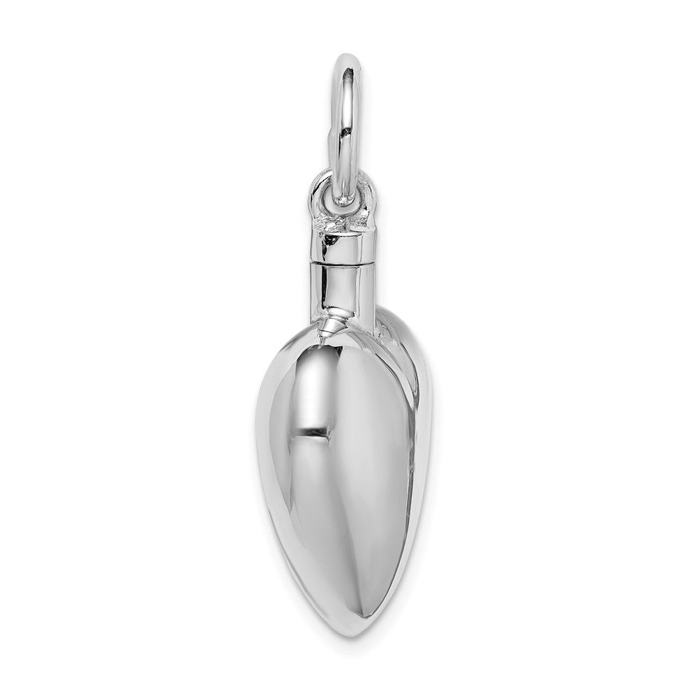 925 Sterling Silver Polished Heart Ash Holder Engravable Charm Pendant Jewelry Gifts (Length 0.99" Width 0.8")