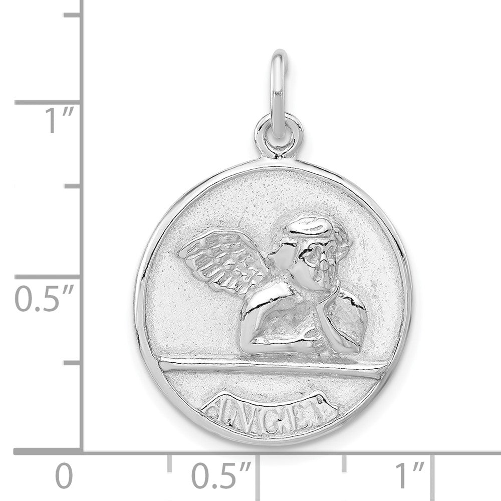 925 Sterling Silver Polished Raphael Angel Engravable Charm Pendant Jewelry Gifts (Length 1.13" Width 0.83")