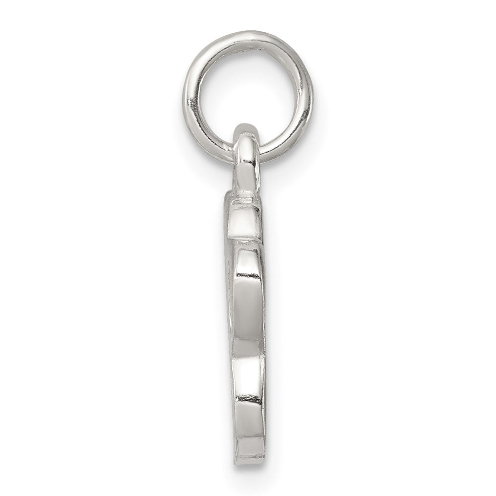 925 Sterling Silver Polished and Textured Paw PrintEngravable Charm Pendant Jewelry Gifts