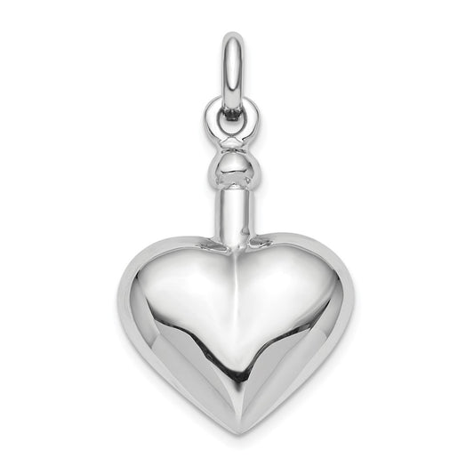925 Sterling Silver Polished Screw Top Ash Holder Engravable Charm Pendant Jewelry Gifts (Length 1.4" Width 0.74")