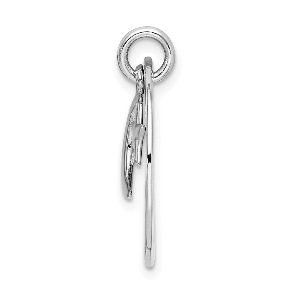 925 Sterling Silver Love You To Moon Back Engravable Charm Pendant Jewelry Gifts (Length 0.94" Width 0.74")