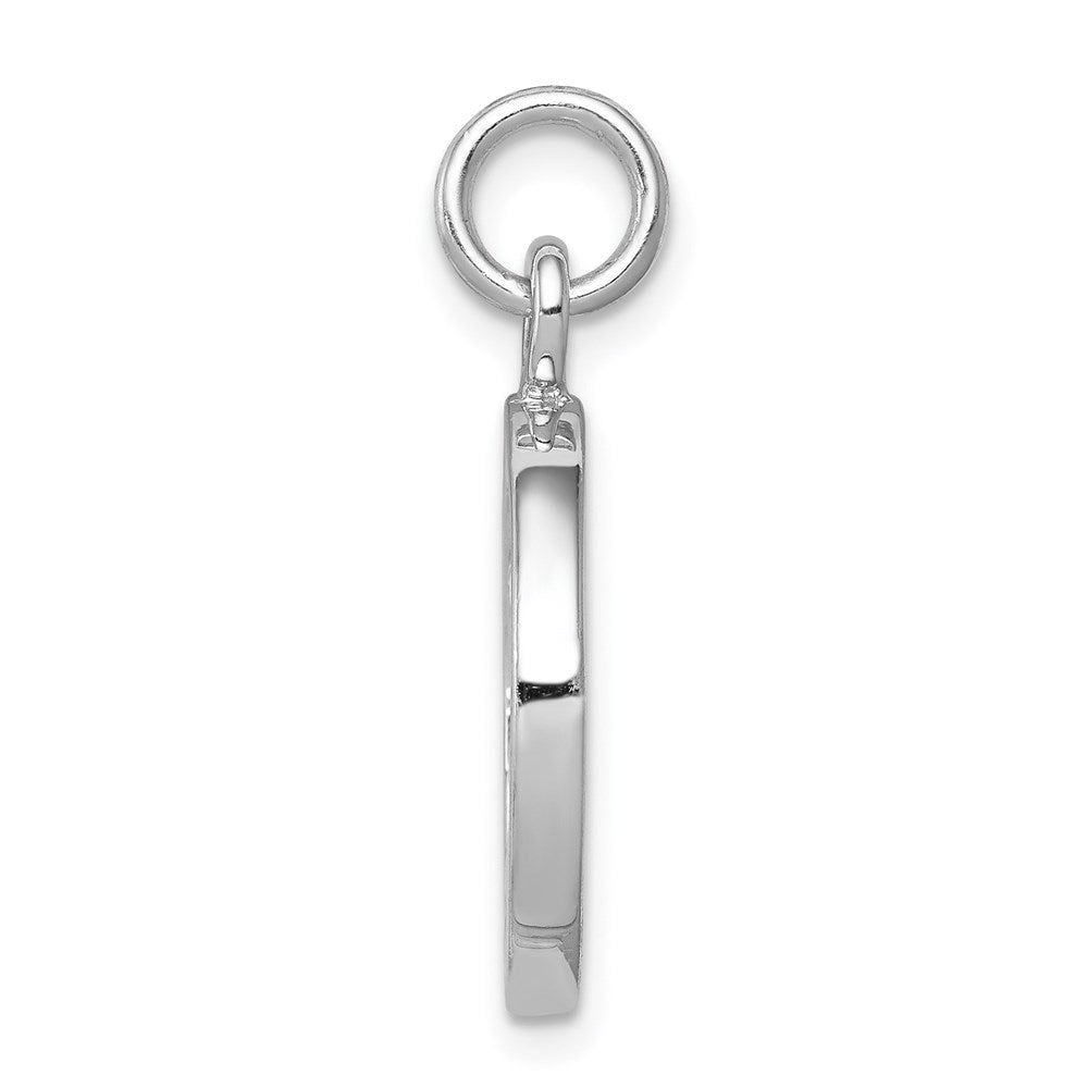 925 Sterling Silver Polished LeafEngravable Charm Pendant Jewelry Gifts (Length 1.01" Width 0.62")