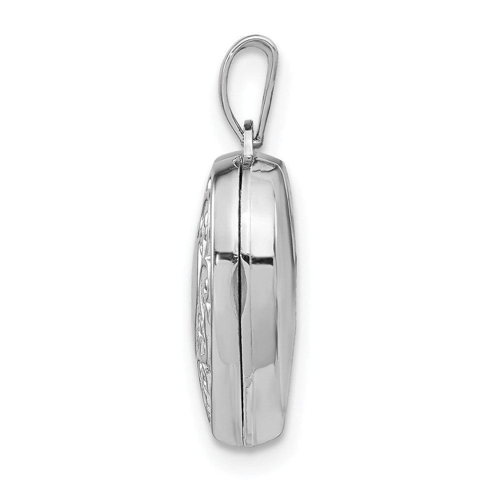 925 Sterling Silver Scroll Border Heart Locket Engravable Charm Pendant Jewelry Gifts (Length 0.83" Width 0.62")