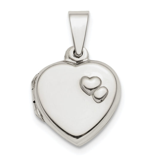 925 Sterling Silver Polished 13mm Heart Locket Engravable Charm Pendant Jewelry Gifts (Length 0.82" Width 0.52")