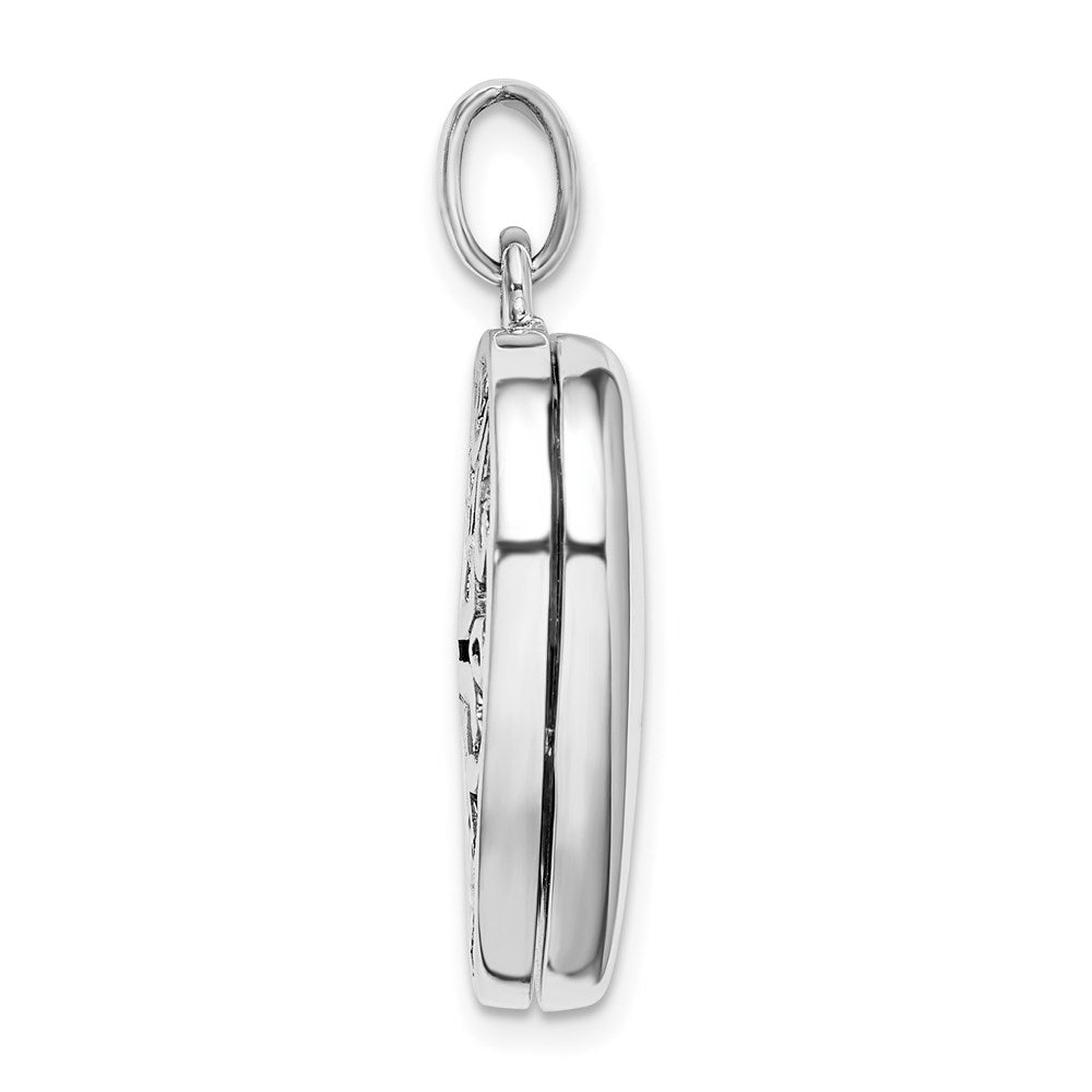 925 Sterling Silver Heart Locket Engravable Charm Pendant Jewelry Gifts (Length 1.16" Width 0.86")