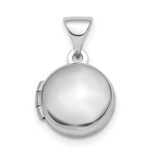 925 Sterling Silver Polished Domed 10mm Round Locket Engravable Charm Pendant Jewelry Gifts (Length 0.65" Width 0.43")