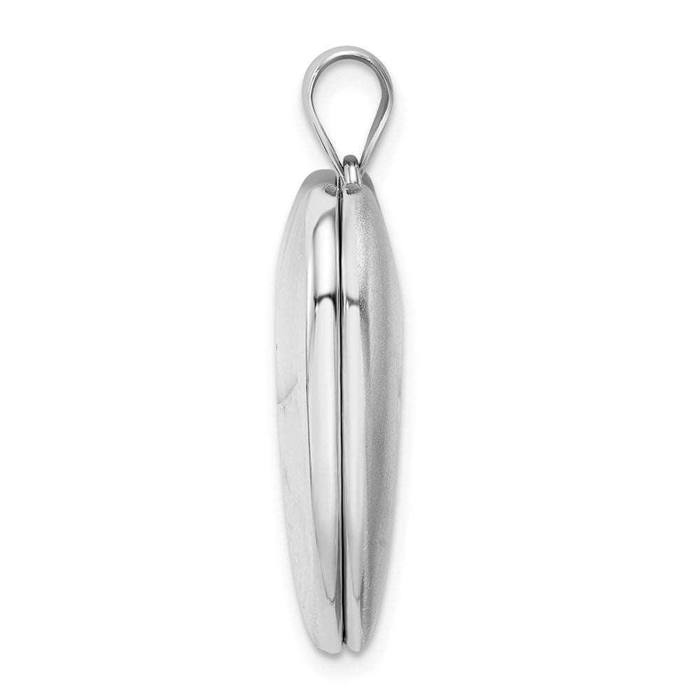 925 Sterling Silver 24mm Plain Ash Holder Heart Locket Engravable Charm Pendant Jewelry Gifts (Length 1.18" Width 0.93")