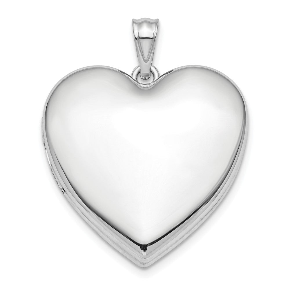 925 Sterling Silver 24mm Plain Ash Holder Heart Locket Engravable Charm Pendant Jewelry Gifts (Length 1.18" Width 0.93")