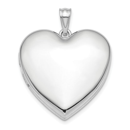 925 Sterling Silver 24mm Plain Ash Holder Heart Locket Engravable Charm Pendant Jewelry Gifts (Length 1.18" Width 0.93")
