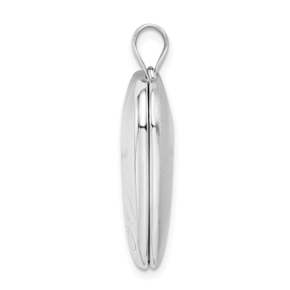 925 Sterling Silver 24mm Scrolled Ash Holder Heart Locket Engravable Charm Pendant Jewelry Gifts (Length 1.19" Width 0.93")