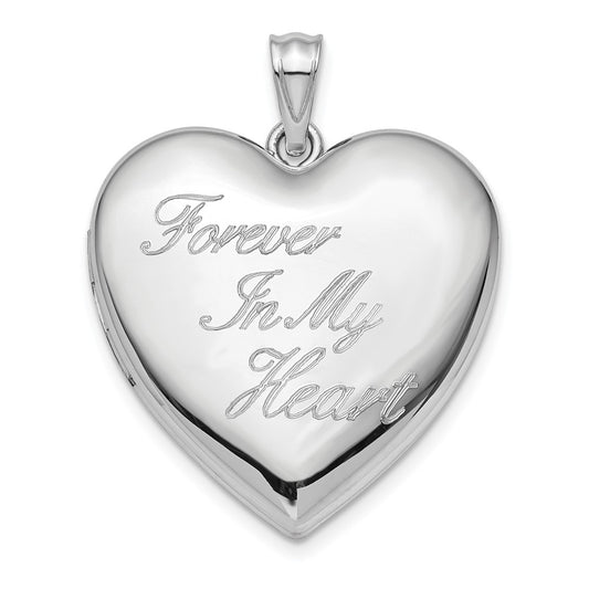 925 Sterling Silver Forever in My Heart Ash Holder Heart Locket Engravable Charm Pendant Jewelry Gifts (Length 1.18" Width 0.93")