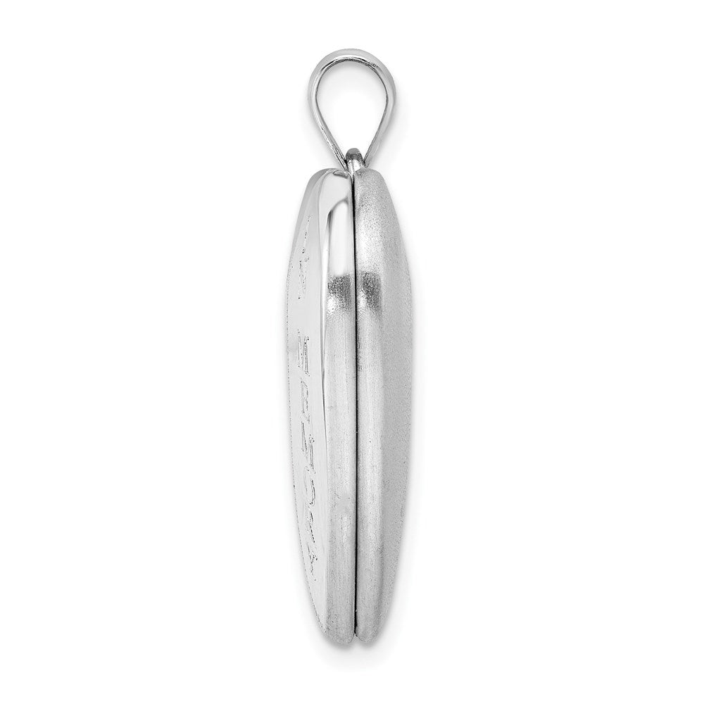 925 Sterling Silver 24mm In Memory Ash Holder Heart Locket Engravable Charm Pendant Jewelry Gifts (Length 1.19" Width 0.93")