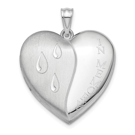 925 Sterling Silver 24mm In Memory Ash Holder Heart Locket Engravable Charm Pendant Jewelry Gifts (Length 1.19" Width 0.93")
