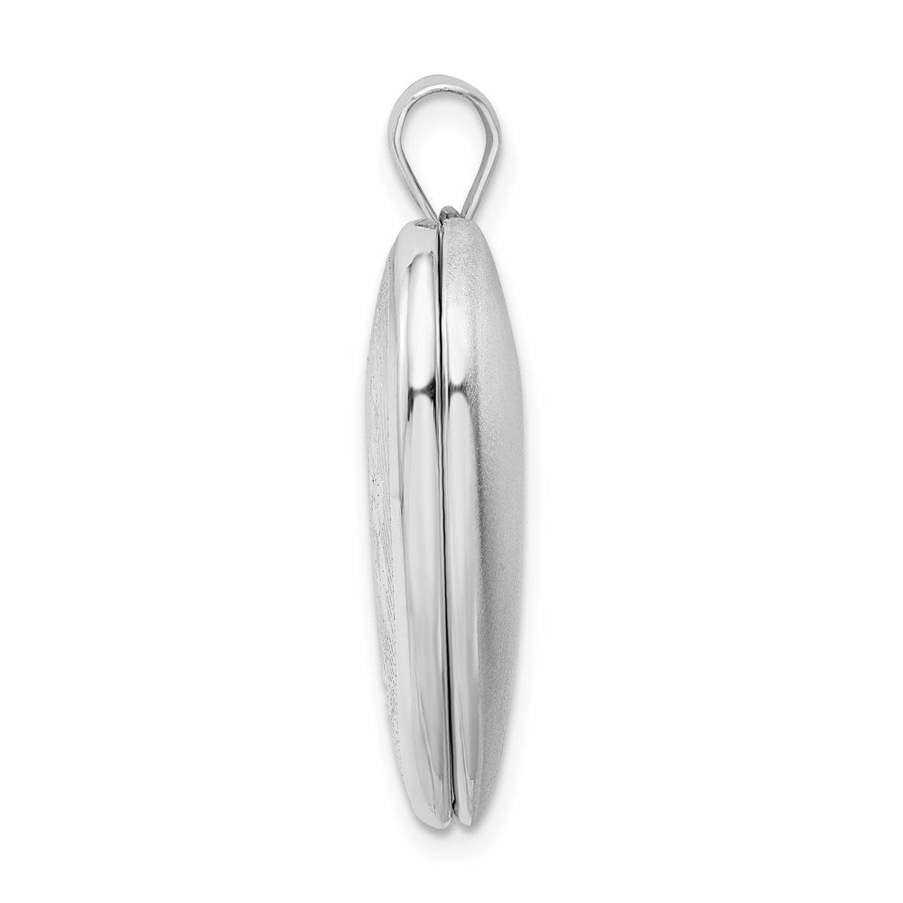 925 Sterling Silver 24mm Diamond Cut Crucifix Cross Ash Holder Heart Locket Engravable Charm Pendant Jewelry Gifts (Length 1.18" Width 0.93")