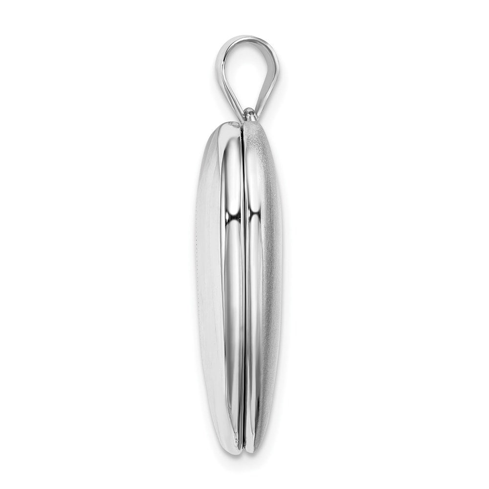 925 Sterling Silver Flower Ash Holder Heart Locket Engravable Charm Pendant Jewelry Gifts (Length 1.18" Width 0.93")