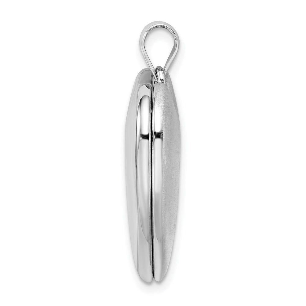 925 Sterling Silver Satin Pol Paw Prints Ash Holder Heart Locket Engravable Charm Pendant Jewelry Gifts (Length 1.19" Width 0.93")