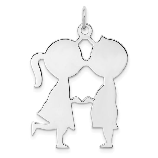925 Sterling Silver Boy Girl Disc Engravable Charm Pendant Jewelry Gifts (Length 1.25" Width 0.94")