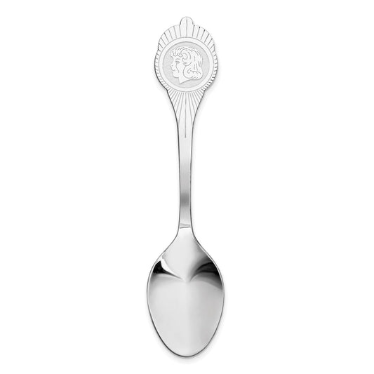 925 Sterling Silver Girl Polished SpoonEngravable Charm Pendant Jewelry Gifts (Length 3.2" Width 0.78")