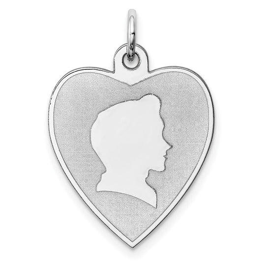 925 Sterling Silver Boy Disc Engravable Charm Pendant Jewelry Gifts (Length 0.94" Width 0.66")