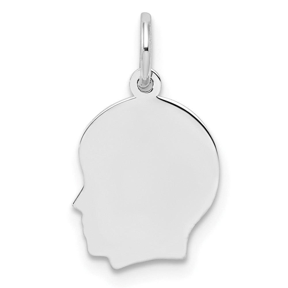 925 Sterling Silver Boy Disc Polish on Front BackEngravable Charm Pendant Jewelry Gifts (Length 0.78" Width 0.39")
