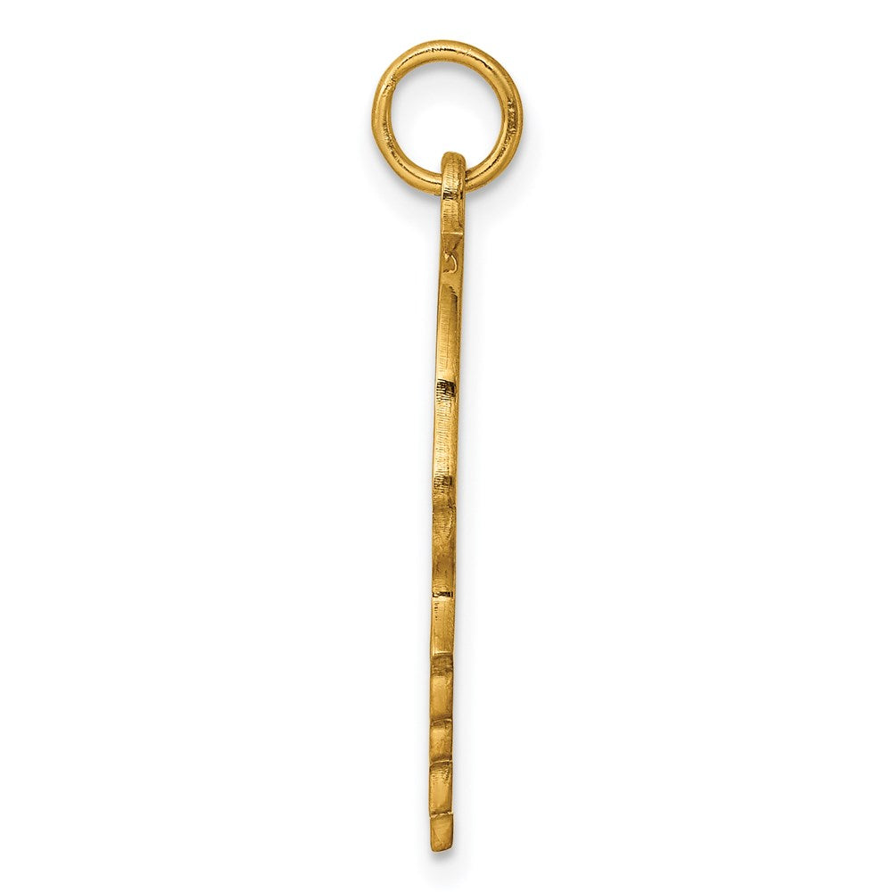 925 Sterling Silver Gold Plated Boy Polished Disc Engravable Charm Pendant Jewelry Gifts (Length 1.21" Width 0.78")