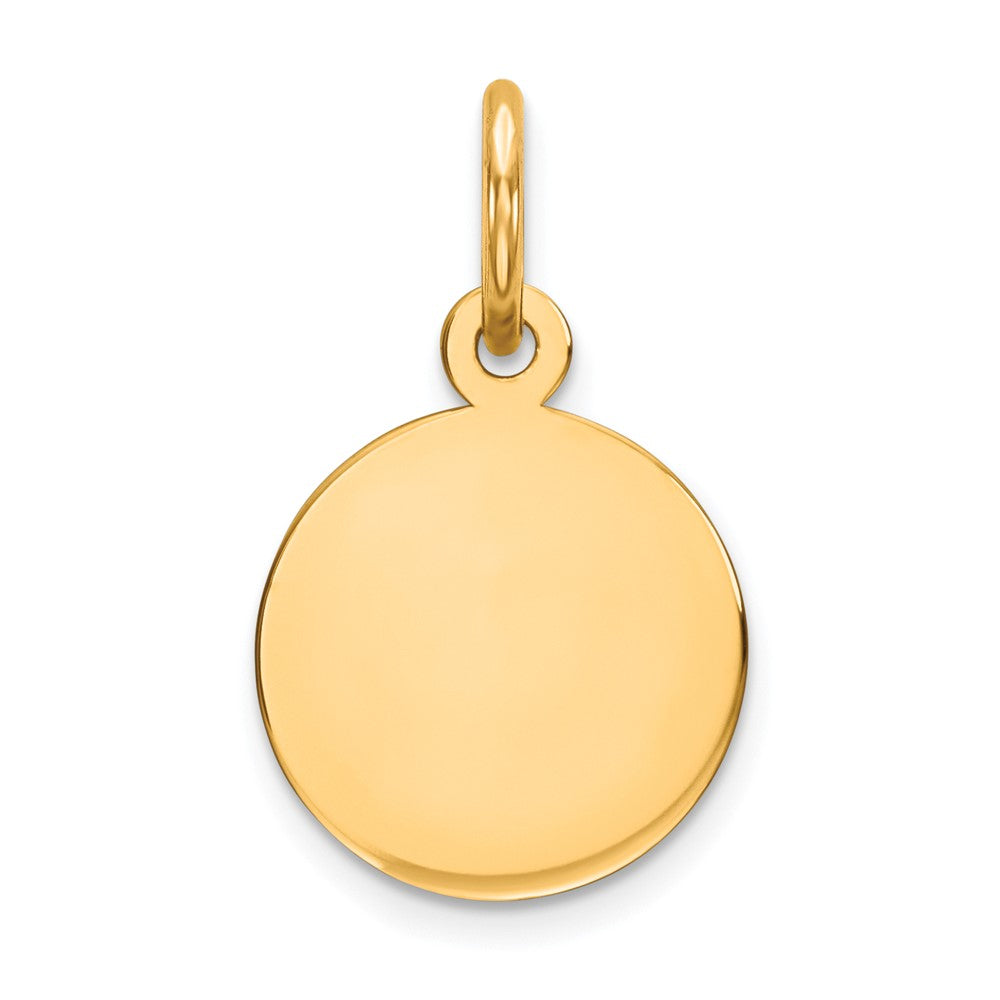 925 Sterling Silver Gold Plated Round Polished Disc Engravable Charm Pendant Jewelry Gifts (Length 0.62" Width 0.39")