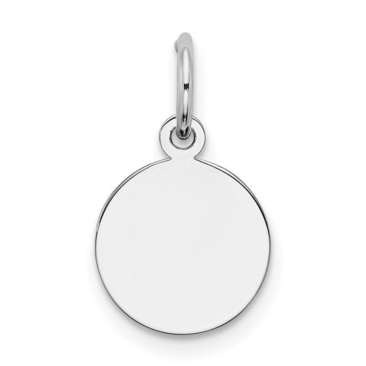 925 Sterling Silver Round Polished Front Back Disc Engravable Charm Pendant Jewelry Gifts (Length 0.62" Width 0.39")