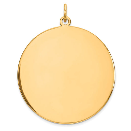 925 Sterling Silver Gold Plated Round Polished Disc Engravable Charm Pendant Jewelry Gifts (Length 1.4" Width 1.13")