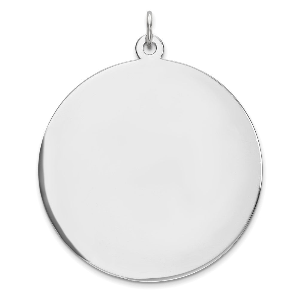925 Sterling Silver Round Polish Front Back Disc Engravable Charm Pendant Jewelry Gifts (Length 1.52" Width 1.25")