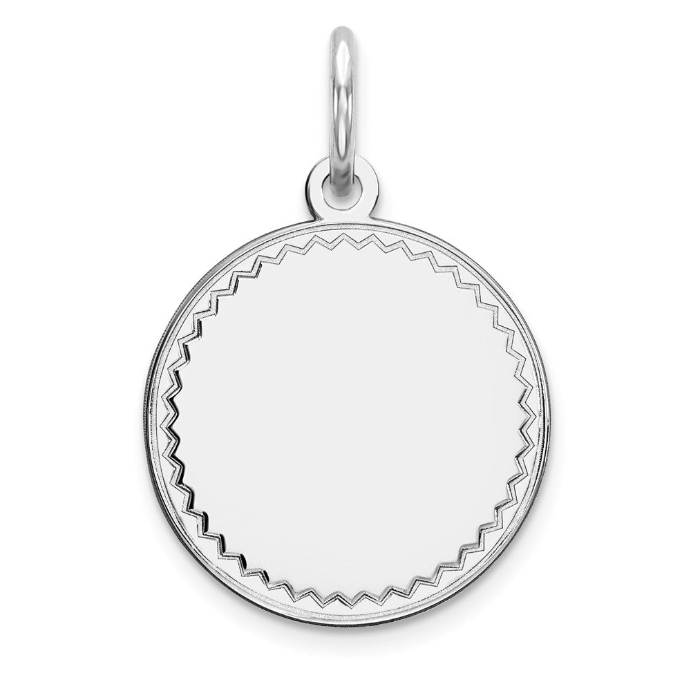 925 Sterling Silver Round Polish Front Back Disc Engravable Charm Pendant Jewelry Gifts (Length 0.78" Width 0.51")