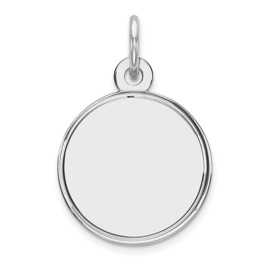 925 Sterling Silver Round Polish Front Back Disc Engravable Charm Pendant Jewelry Gifts (Length 0.78" Width 0.51")