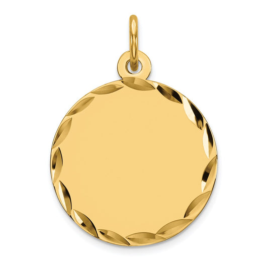 925 Sterling Silver Gold Plated Round Polished Disc Engravable Charm Pendant Jewelry Gifts (Length 0.9" Width 0.62")