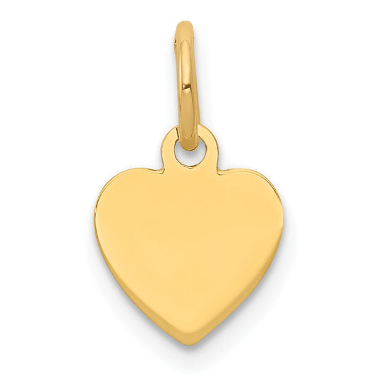 925 Sterling Silver Gold Plated Heart Polished Disc Engravable Charm Pendant Jewelry Gifts (Length 0.51" Width 0.35")