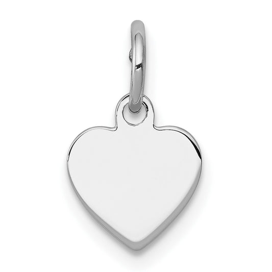 925 Sterling Silver Heart Polished Front Back Disc Engravable Charm Pendant Jewelry Gifts (Length 0.51" Width 0.35")