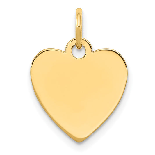 925 Sterling Silver Gold Plated Heart Polished Disc Engravable Charm Pendant Jewelry Gifts (Length 0.7" Width 0.55")