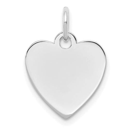 925 Sterling Silver Heart Polished Front Back Disc Engravable Charm Pendant Jewelry Gifts (Length 0.7" Width 0.55")