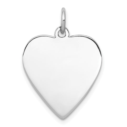 925 Sterling Silver Heart Polished Front Back Disc Engravable Charm Pendant Jewelry Gifts (Length 0.98" Width 0.7")