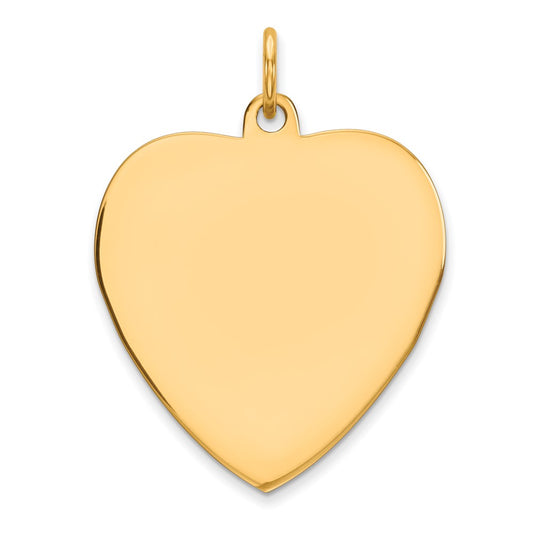 925 Sterling Silver Gold Plated Heart Polished Disc Engravable Charm Pendant Jewelry Gifts (Length 1.09" Width 0.82")