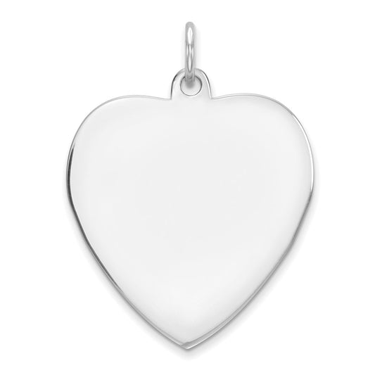 925 Sterling Silver Heart Polished Front Back Disc Engravable Charm Pendant Jewelry Gifts (Length 1.09" Width 0.82")