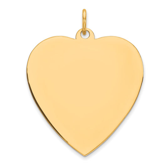 925 Sterling Silver Gold Plated Heart Polished Disc Engravable Charm Pendant Jewelry Gifts (Length 1.21" Width 0.98")